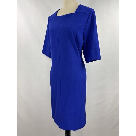 MM Lafleur Emily Dress Bright Indigo Blue + 1  20 Midi Square Neck Short Sleeve - Picture 12 of 12